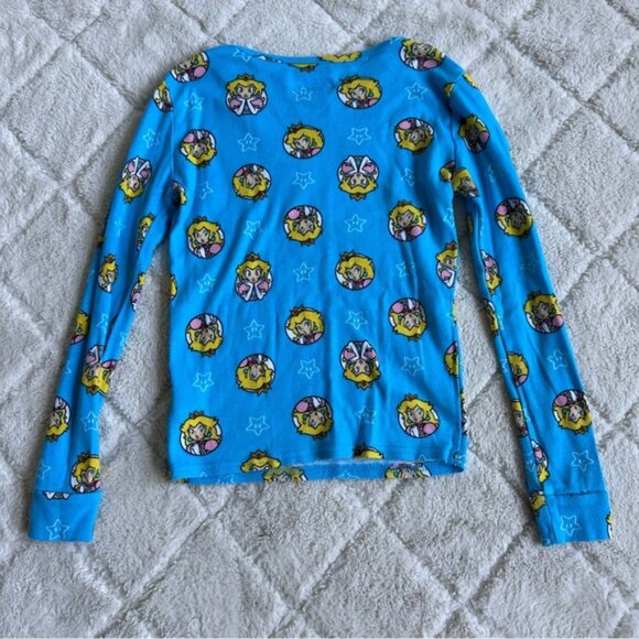 Super Mario Bros | Princess Peach Long Sleeve 2-Piece Girl's Pajama Set | Size 8 - Picture 4 of 7